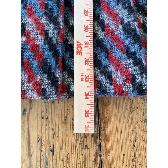 Pixie Wool-Blend Plaid Peacoat Womens S Red/Black Button Up Long Sleeve Coat - Picture 7 of 7